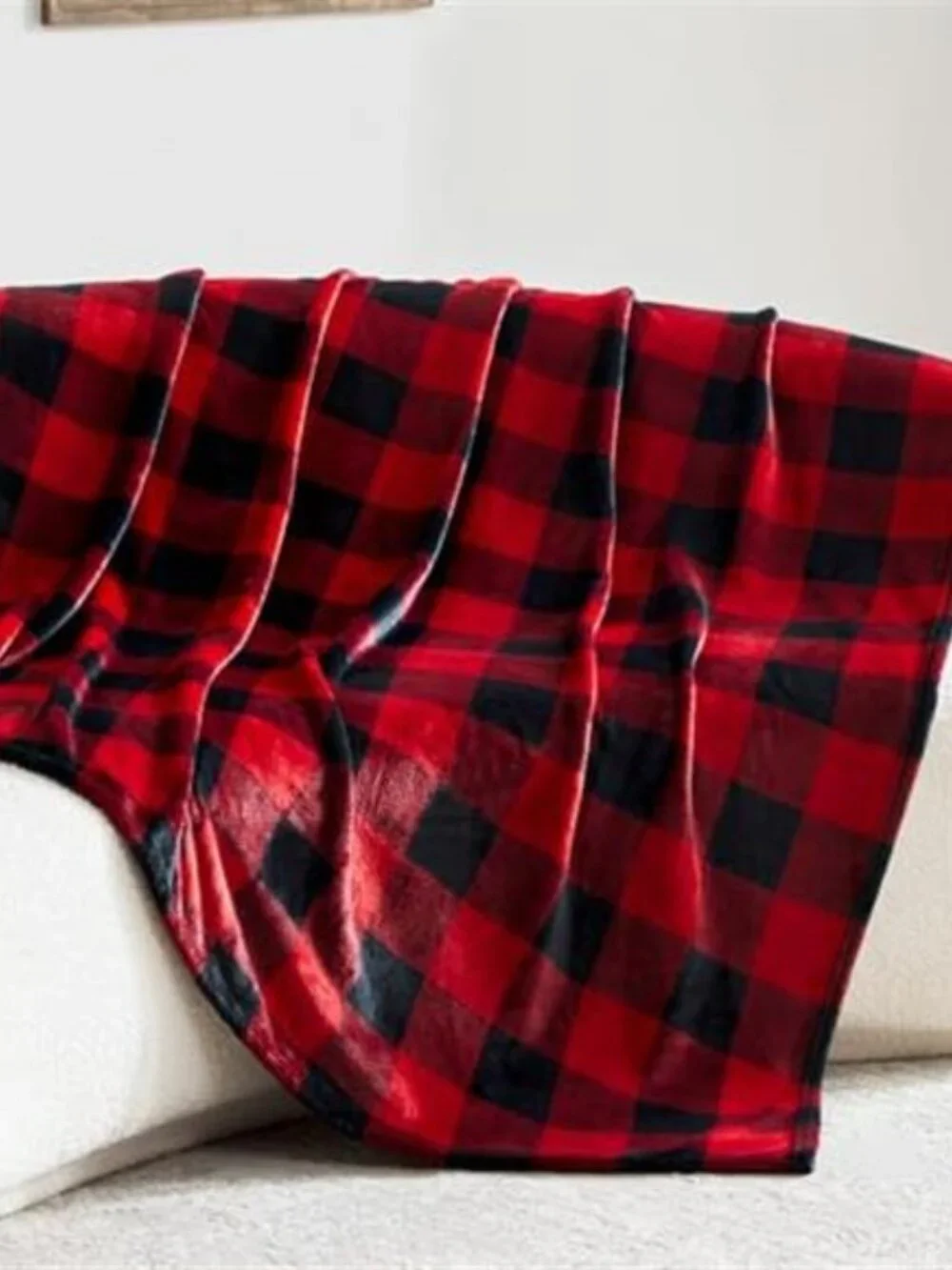 Buffalo Plaid Throw Blanket Fleece Soft Cozy Warm Lightweight Sofa Couch Bed